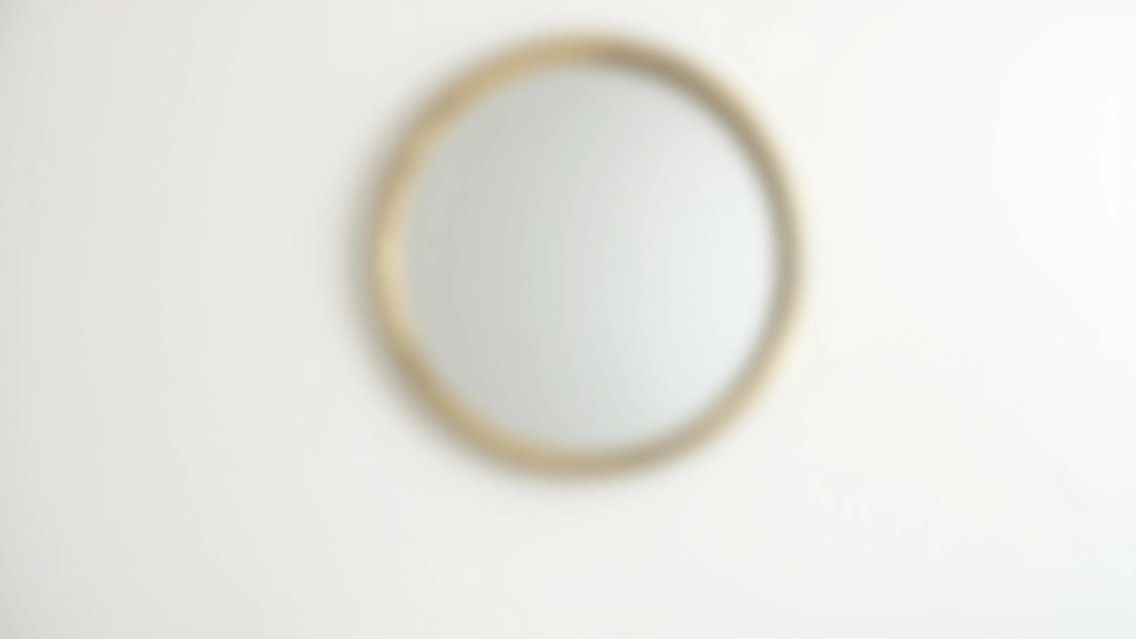 Round mirror with brushed brass frame measuring 60 centimeters in diameter, modern accent piece