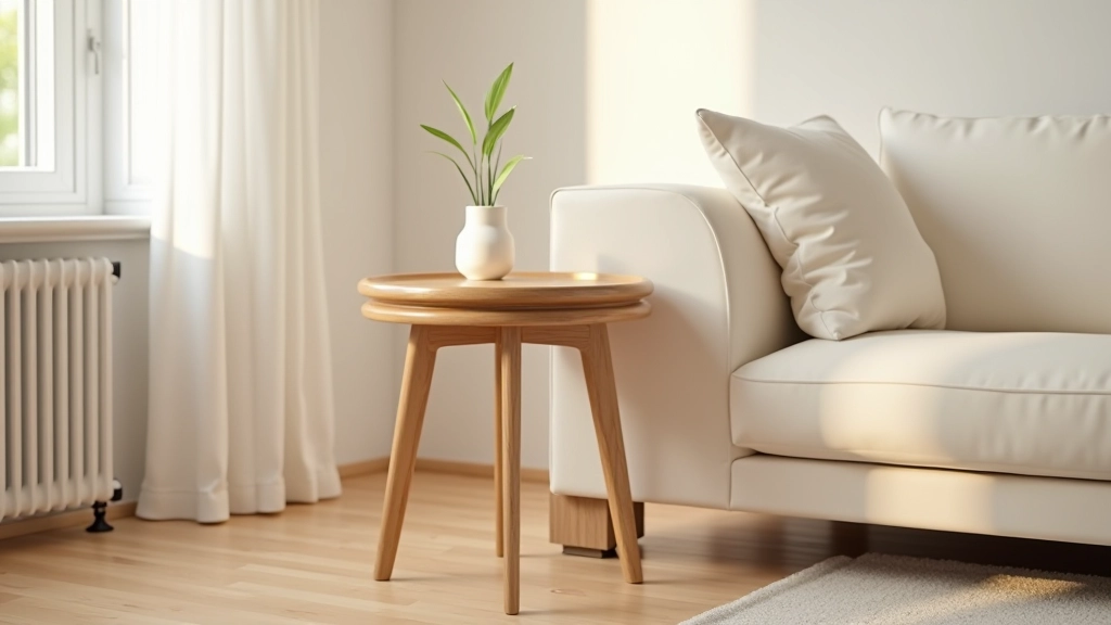Nordic Oak Side Table in modern apartment